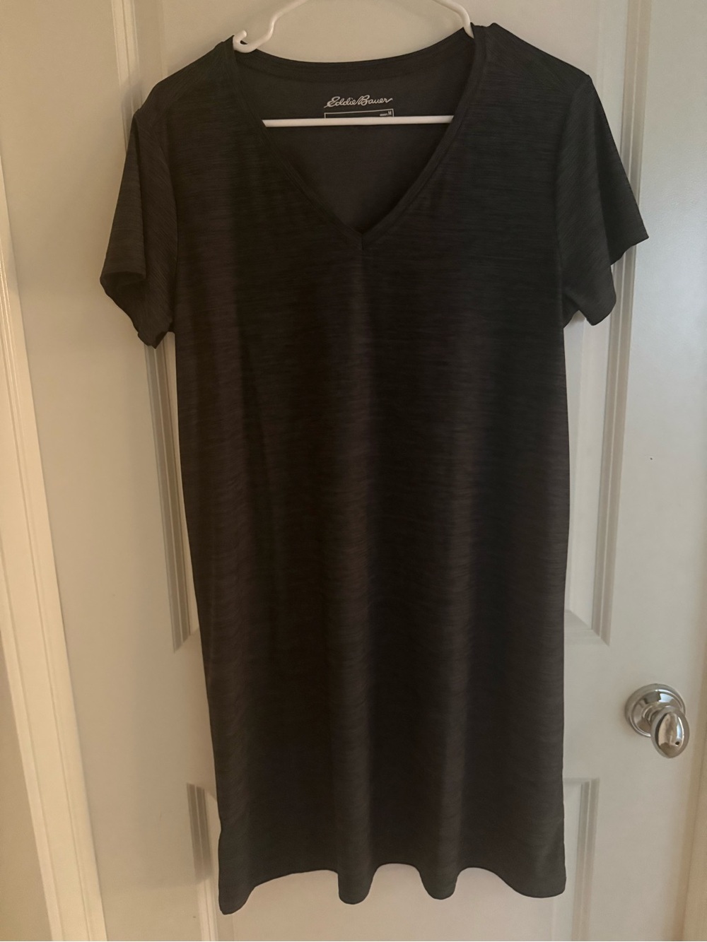 Eddie Bauer Black T-Shirt Dress Women’s M Soft Stretch Casual Outdoor Summer Tra